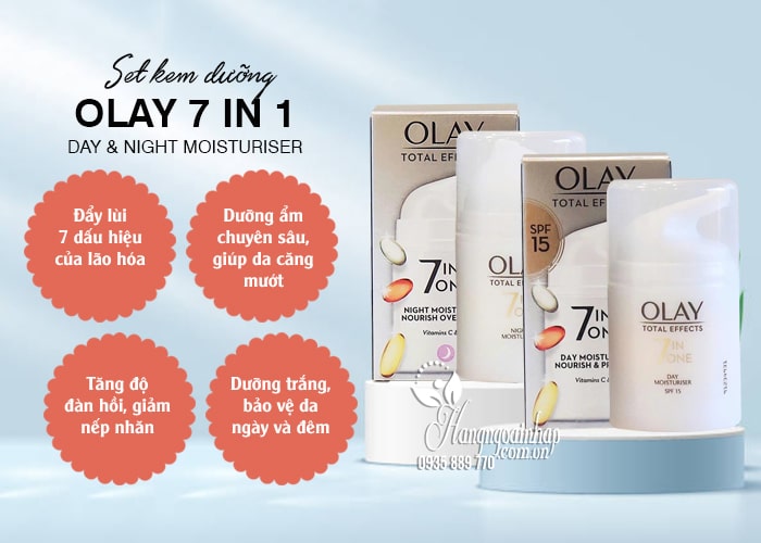 Set kem dưỡng Olay Total Effects 7 in One ngày và đêm 37ml 56