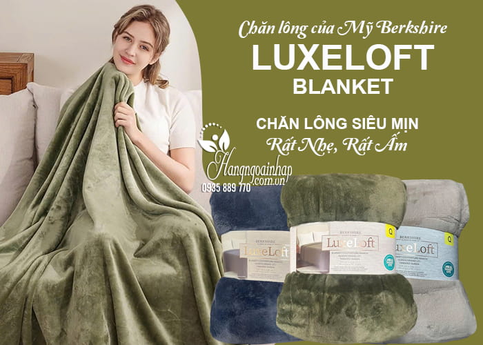 Chăn lông của Mỹ Berkshire LuxeLoft Blanket 249 x 234cm  12