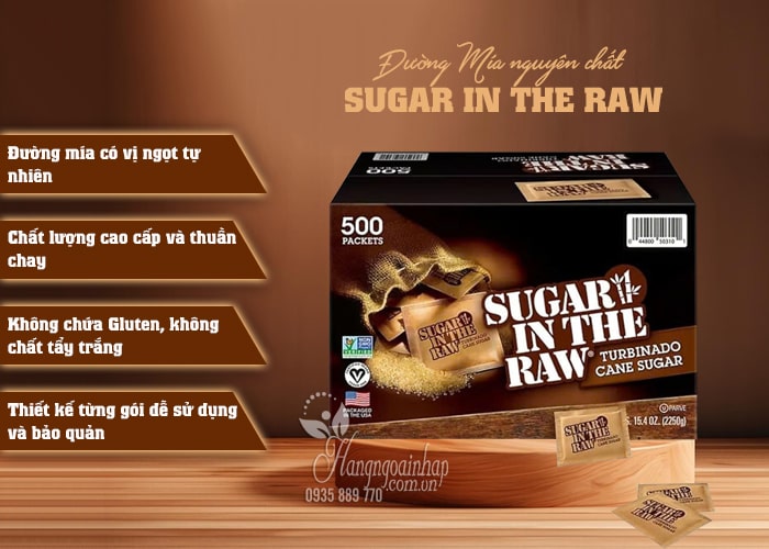 Đường mía nguyên chất Sugar In The Raw 500 Packets của Mỹ 78