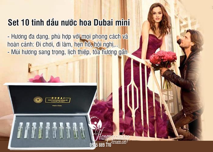 Set 10 tinh dầu nước hoa Dubai mini chính hãng 4