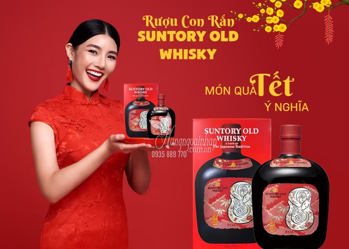 Rượu Suntory Old Whisky hình con rắn Nhật Bản chai 700ml 1