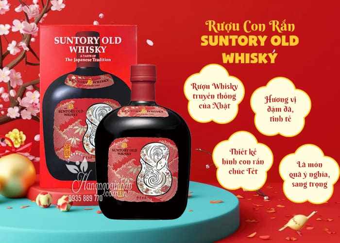 Rượu Suntory Old Whisky hình con rắn Nhật Bản chai 700ml 5