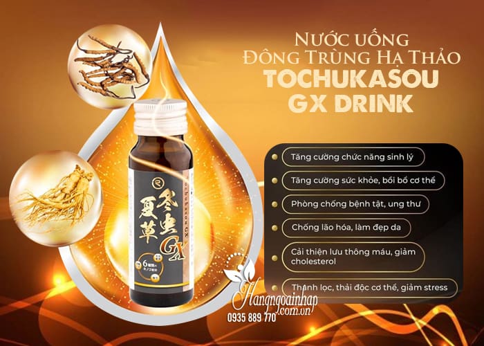 Nước uống đông trùng hạ thảo Tochukasou GX Drink Nhật Bản 89