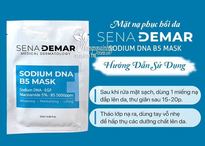 Mặt nạ phục hồi da Sena Derma Sodium DNA B5 Mask của Hàn Quốc 6