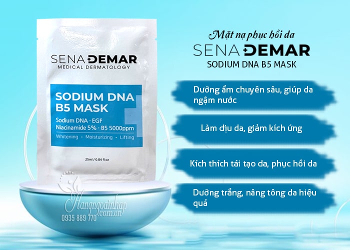 Mặt nạ phục hồi da Sena Derma Sodium DNA B5 Mask của Hàn Quốc 78