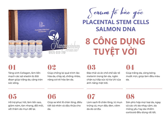 Serum tế bào gốc Placental Stem Cells Salmon DNA 5 lọ 8