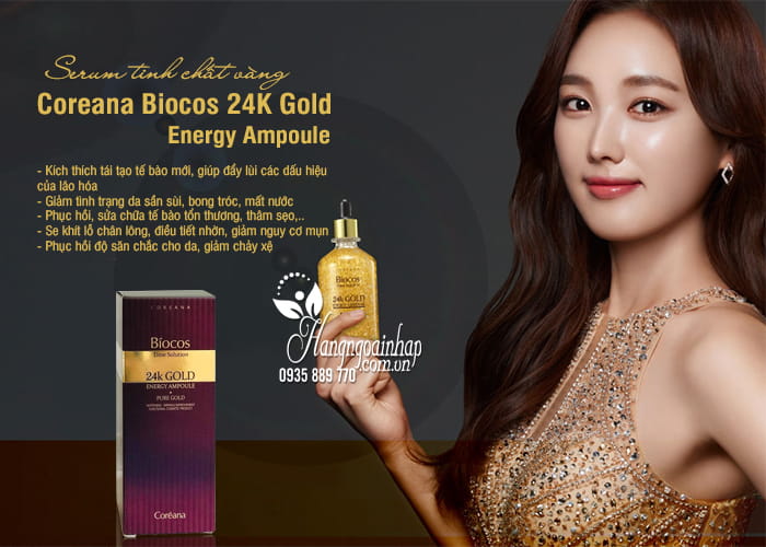 Serum tinh chất vàng Coreana Biocos 24K Gold Energy Ampoule 3