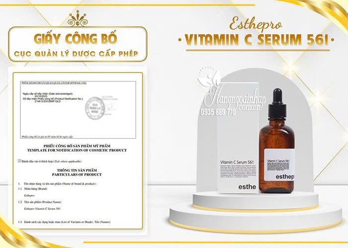 Vitamin C Serum 561 Esthepro dưỡng trắng da của Hàn Quốc 90