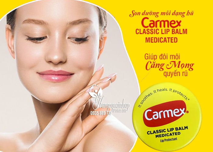 Son dưỡng môi Carmex dạng hũ Classic Lip Balm Medicated 23