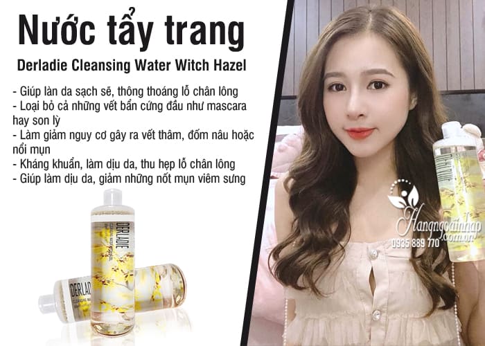 Nước tẩy trang Derladie Cleansing Water Witch Hazel Hàn Quốc 6