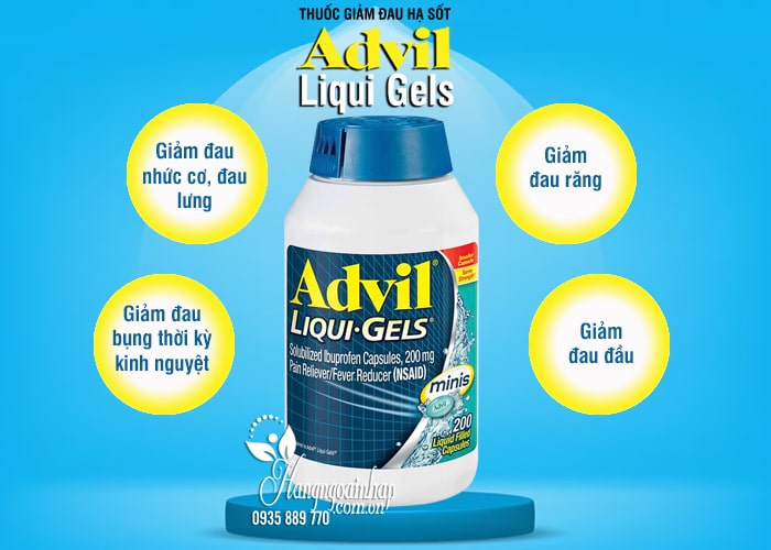 Thuốc giảm đau hạ sốt Advil Liqui Gel Minis 200mg 200 viên 34