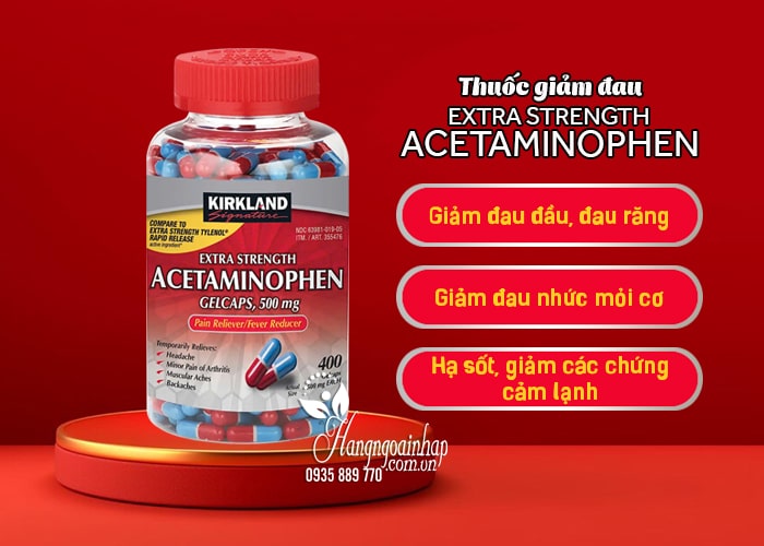 Thuốc giảm đau Kirkland Extra Strength Acetaminophen 500mg 78