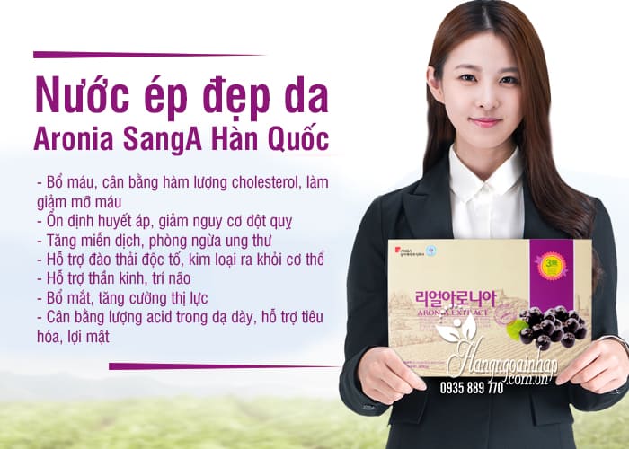 Nước ép đẹp da Aronia SangA Hàn Quốc hộp 30 gói 2