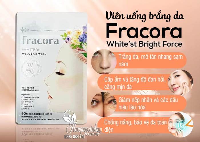 Viên uống trắng da Fracora White’st Bright Force 90 viên 8