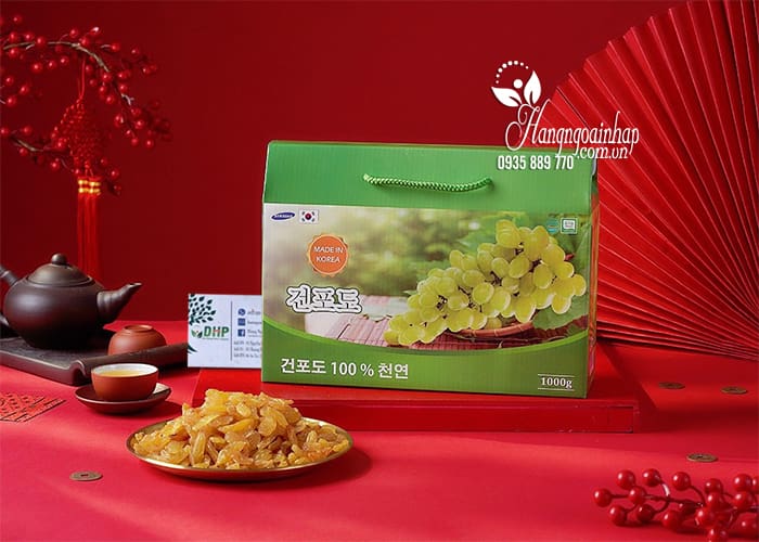 Nho khô Hàn Quốc hộp 1kg - Nho khô cao cấp, quà Tết 1
