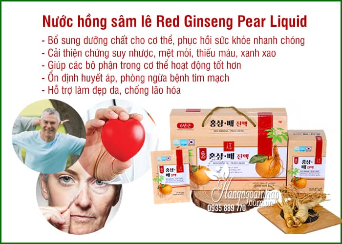 Nước hồng sâm lê Red Ginseng Pear Liquid 30 gói x 50ml 8