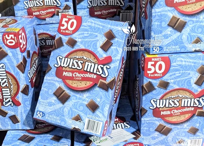 Bột Ca Cao sữa Swiss Miss Milk Chocolate 50 gói của Mỹ 1,95kg 99