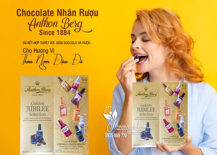 Chocolate Nhân Rượu 64 Chai Anthon Berg Since 1884 của Mỹ 23