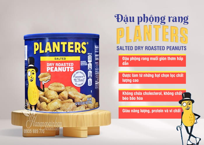 Đậu phộng rang muối Planters Salted Dry Roasted Peanuts 1,47kg  6