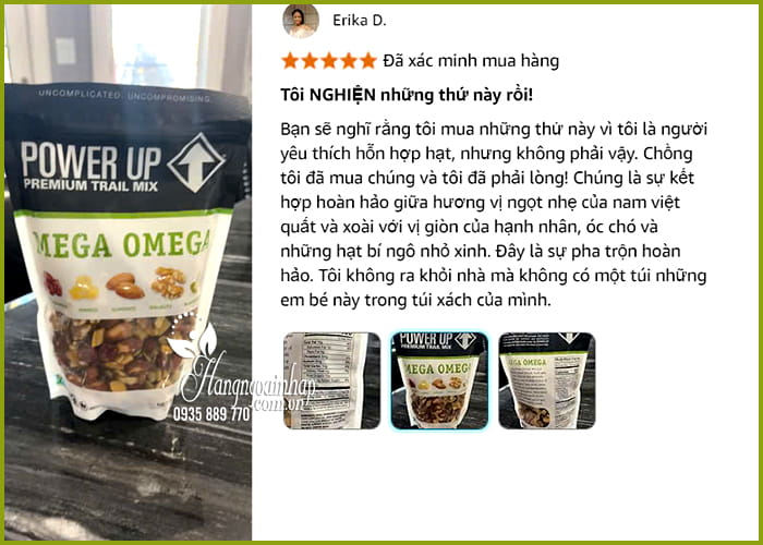 Hạt hỗn hợp Power Up Premium Trail Mix Mega Omega 397g 88