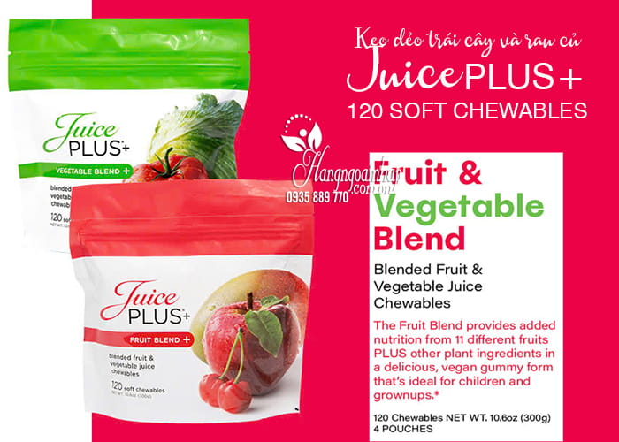 Kẹo dẻo trái cây và rau củ Juice Plus+ 120 Soft Chewables 300g45