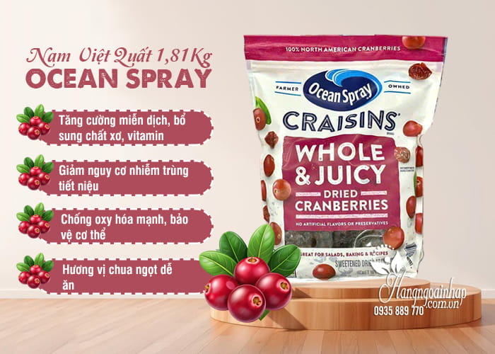 Nam Việt Quất Ocean Spray 1,81Kg Của Mỹ 34