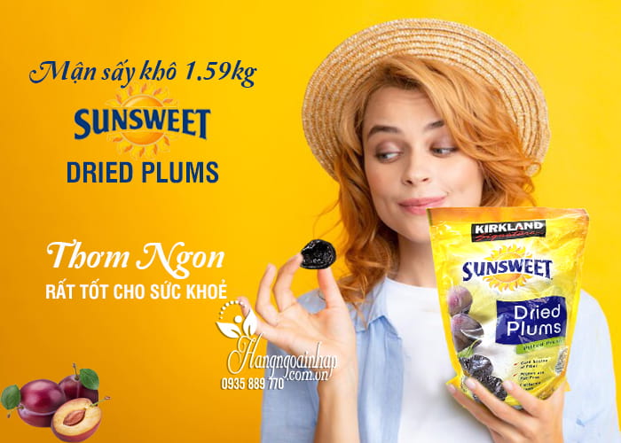 Mận sấy khô Sunsweet Dried Plums Kirkland 1.59kg của Mỹ 34