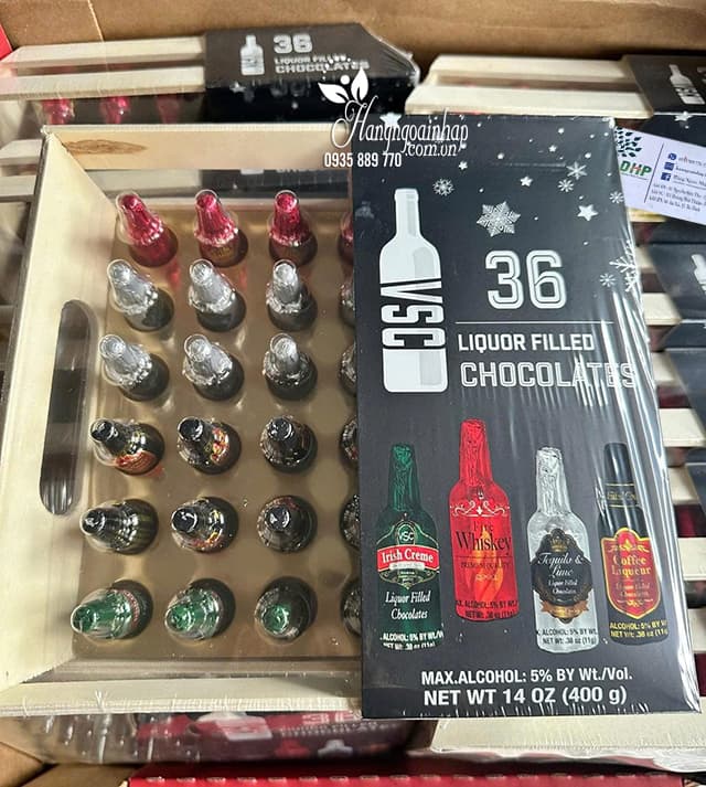 Socola rượu VSC Liquor Filled Chocolates của Mỹ 36 chai 89