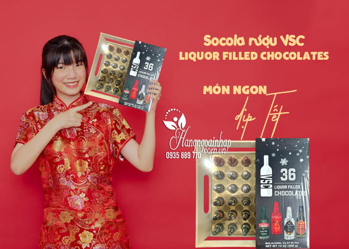 Socola rượu VSC Liquor Filled Chocolates của Mỹ 36 chai 2