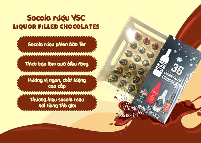 Socola rượu VSC Liquor Filled Chocolates của Mỹ 36 chai 7