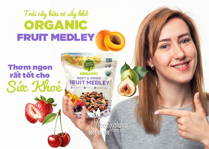 Trái cây hữu cơ sấy khô Happy Village Organic Fruit Medley 567g 23