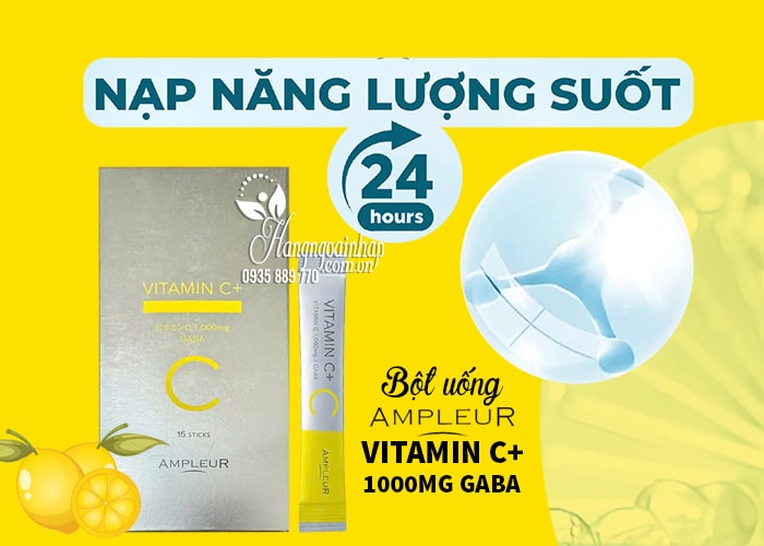 Bột uống Ampleur Vitamin C+ 1000mg Gaba của Nhật Bản 8