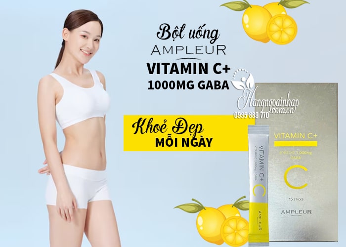 Bột uống Ampleur Vitamin C+ 1000mg Gaba của Nhật Bản 34