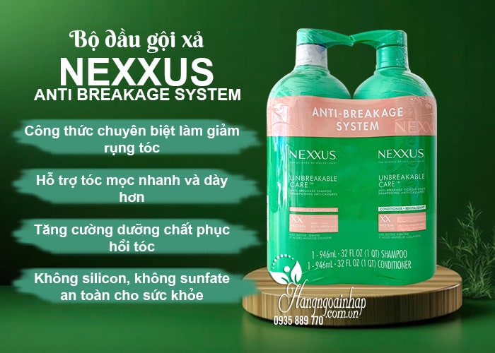 Bộ dầu gội xả Nexxus Anti Breakage System 946ml của Mỹ 56