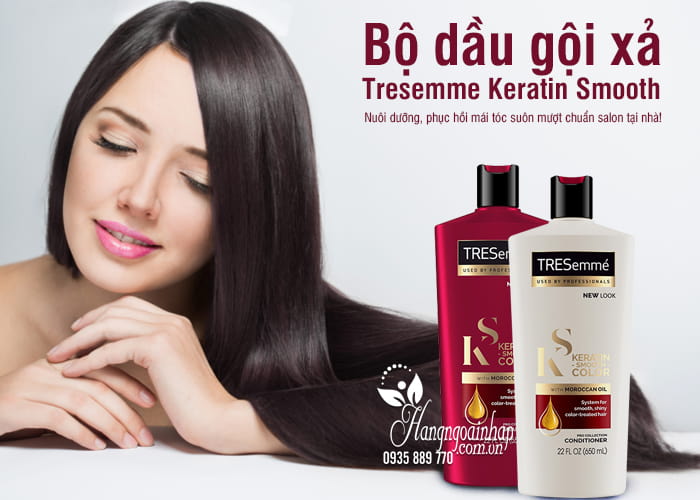 Bộ dầu gội xả Tresemme Keratin Smooth 650ml mẫu mới 3