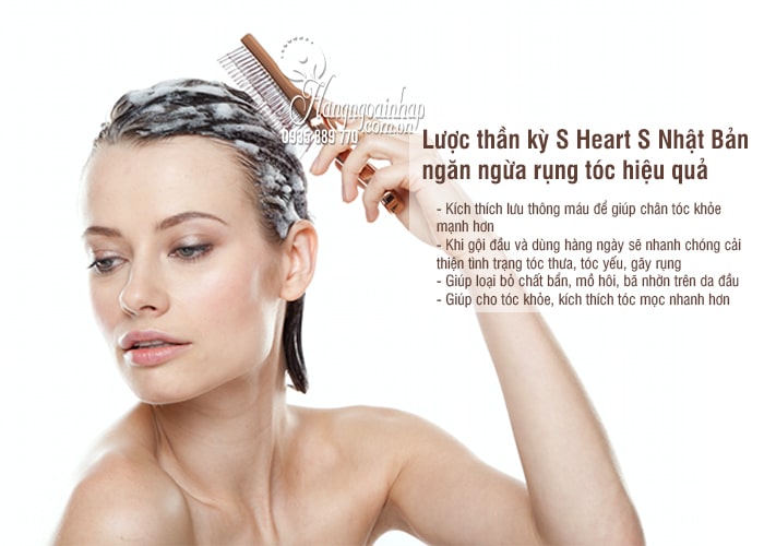 Lược thần kỳ S Heart S Nhật Bản, ngăn ngừa rụng tóc hiệu quả 3