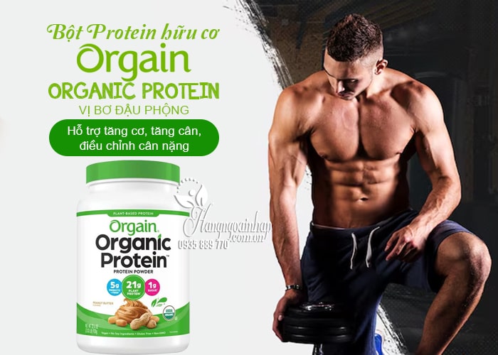 Bột Protein hữu cơ Orgain Organic Protein 920g vị bơ đậu phộng 211