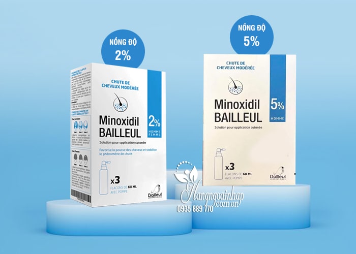 Set 3 chai xịt mọc tóc Minoxidil Bailleul 2% của Pháp 56