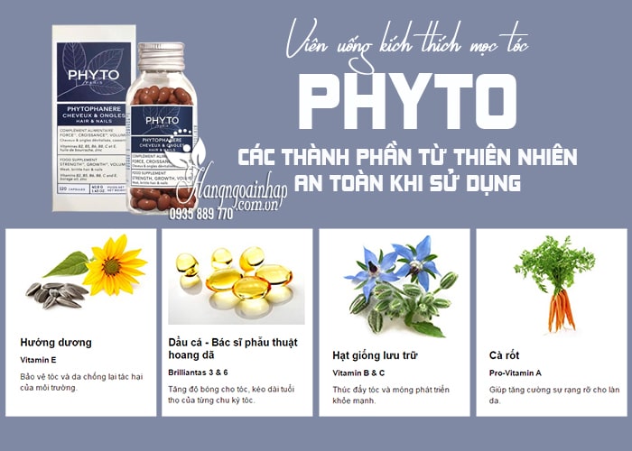 Viên uống kích thích mọc tóc Phyto chính hãng Pháp 120 viên 58