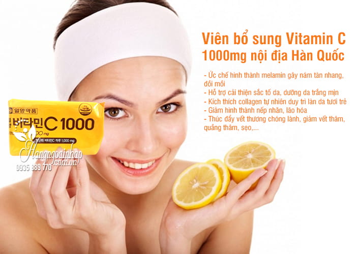 Viên bổ sung Vitamin C 1000mg nội địa Hàn Quốc dạng vỉ 8