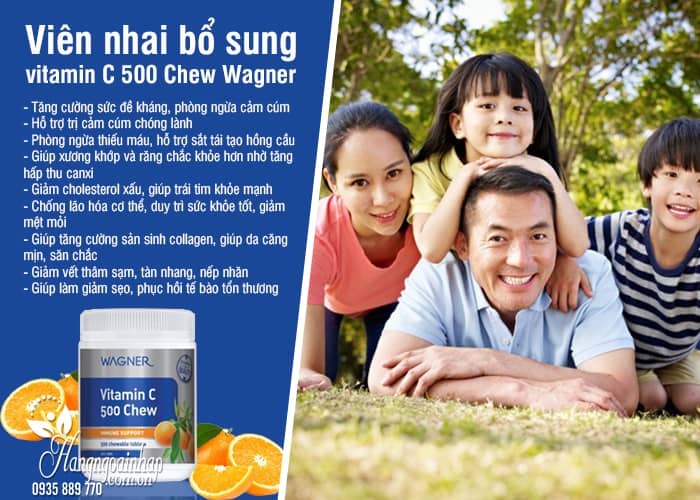 Viên nhai bổ sung vitamin C 500 Chew Wagner của Úc 6