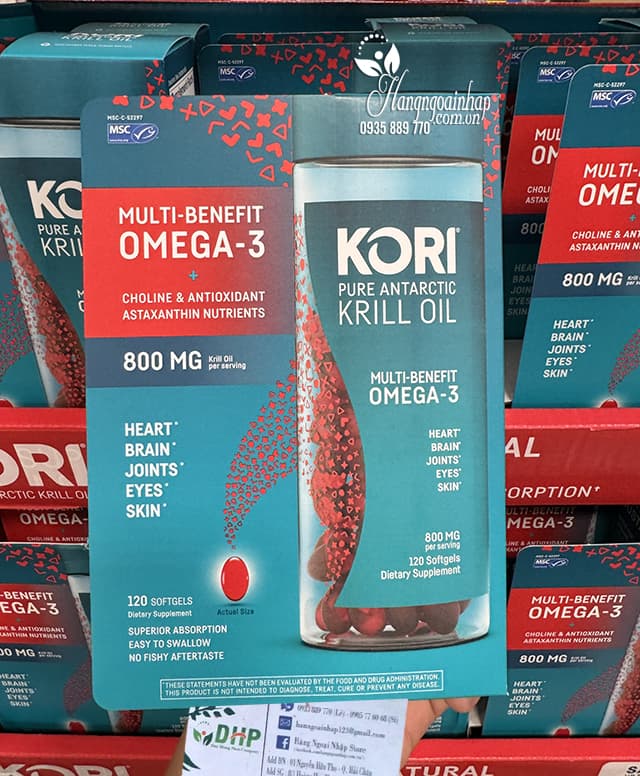 Dầu nhuyễn thể Kori Pure Antarctic Krill Oil Omega 3 800mg 90