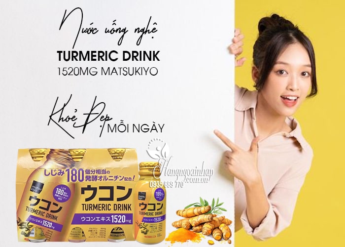 Nước uống nghệ Turmeric Drink 1520mg Matsukiyo Nhật Bản 1