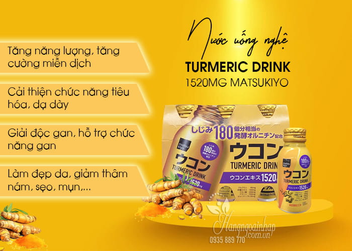 Nước uống nghệ Turmeric Drink 1520mg Matsukiyo Nhật Bản 9