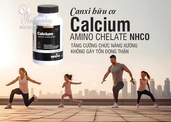 Canxi hữu cơ Calcium Amino Chelate NHCO của Pháp hộp 84 viên 12
