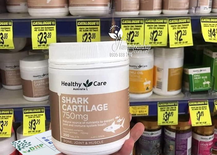 Sụn vi cá Healthy Care Shark Cartilage 750mg 200 viên của Úc 8