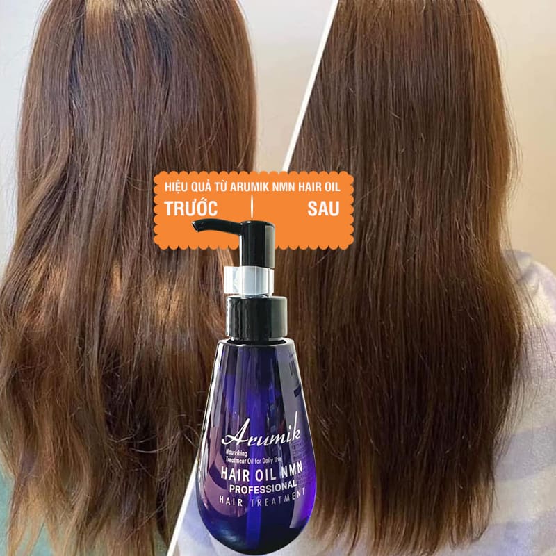 Tinh dầu Arumik NMN Hair Oil: Tinh dầu Arumik NMN Hair Oil cung cấp cho tóc của bạn dưỡng chất cần thiết để nuôi dưỡng và phục hồi tóc hư tổn. Đặc biệt, công thức tinh túy giúp tăng cường lưu thông máu, kích thích mọc tóc nhanh chóng.