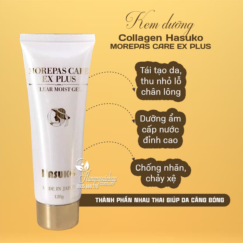 Kem dưỡng collagen Hasuko Morepas Care EX Plus 120g