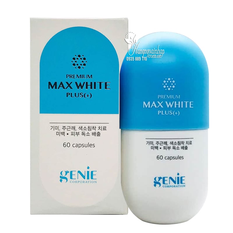 Viên uống trắng da Genie Premium Max White Plus mẫu mới