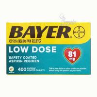 Thuốc giảm đau tim Bayer Low Dose Aspirin 81mg của Mỹ 400v